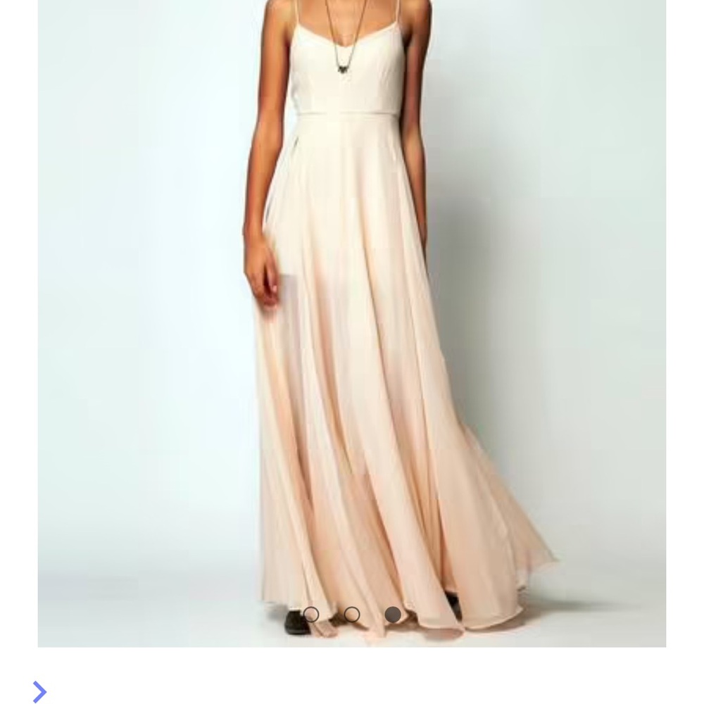 Elegant Cream/Pink Maxi Dress